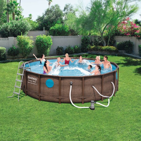 Bestway 16ft x 16ft x 48in Power Steel Swim Vista Pool Set with Cartridge Filter - Image 6