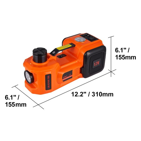 VEVOR Electric Car Jack, 5 Ton 12V Electric Hydraulic Car Jack with Impact Wrench Inflator Pump for SUV Sedans - Image 7
