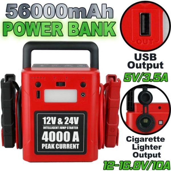 Banshee Replacement for Clore 1700 Peak Amp Premium 12 Volt Jump Starter with charging cord, Replaces JNC770R - Image 8