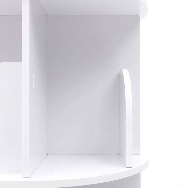 Wuzstar 4 Tiers Rotating Bookshelf 360 Degrees Display Shelves Bookshelf Organizer White Stackable Rack Floor Standing Bookcase for Living Room, Bedroom and Office, 15.7 * 15.7 * 46.5in - Image 4